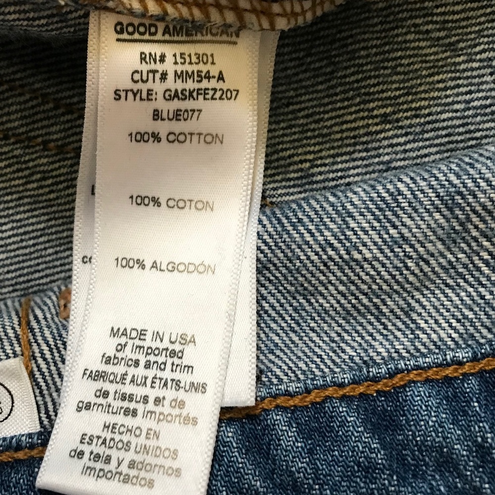 Good American Exposed Zipper Mini Denim Jean Skirt - Picture 4 of 4